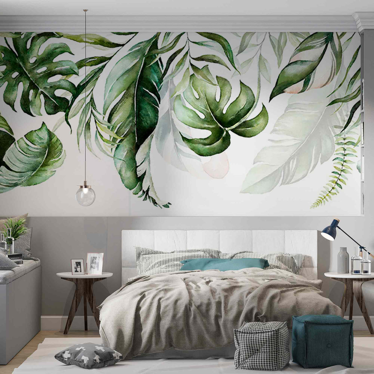 Botanical Wallpaper Monstera Leaf Exotic Plant Motifs Tropical Wall Mural