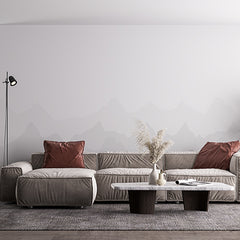 Custom Minimalist Grayscale Mountain Silhouette Wall Mural Wallpaper