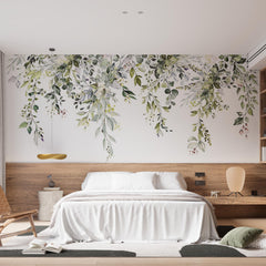 Custom Fresh Greenery and Floral Wall Design