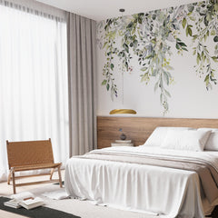 Custom Fresh Greenery and Floral Wall Design
