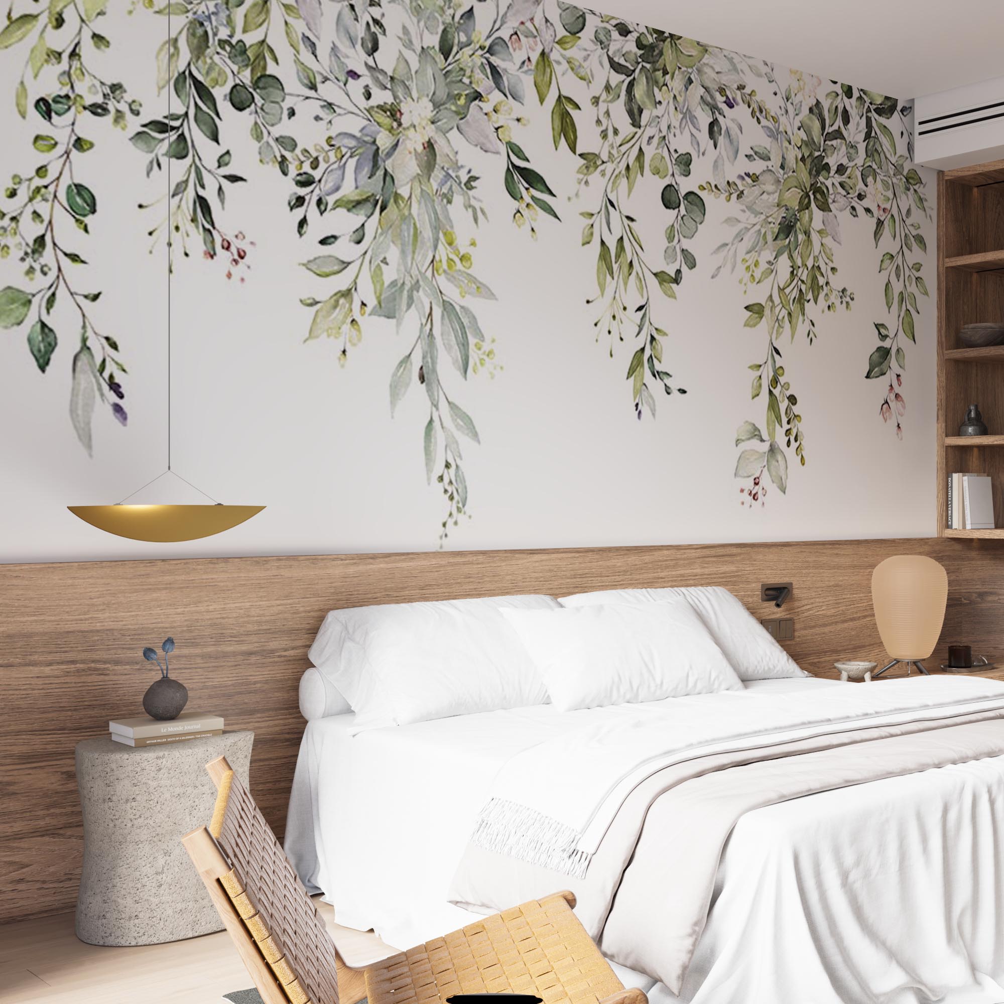 Fresh Greenery and Floral Wall Design