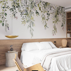 Custom Fresh Greenery and Floral Wall Design
