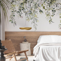 Custom Fresh Greenery and Floral Wall Design