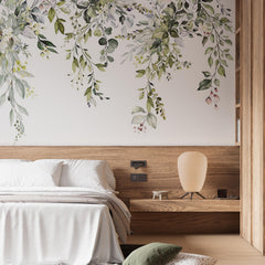 Custom Fresh Greenery and Floral Wall Design