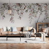 Warm Floral and Leafy Mural