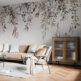 Warm Floral and Leafy Mural