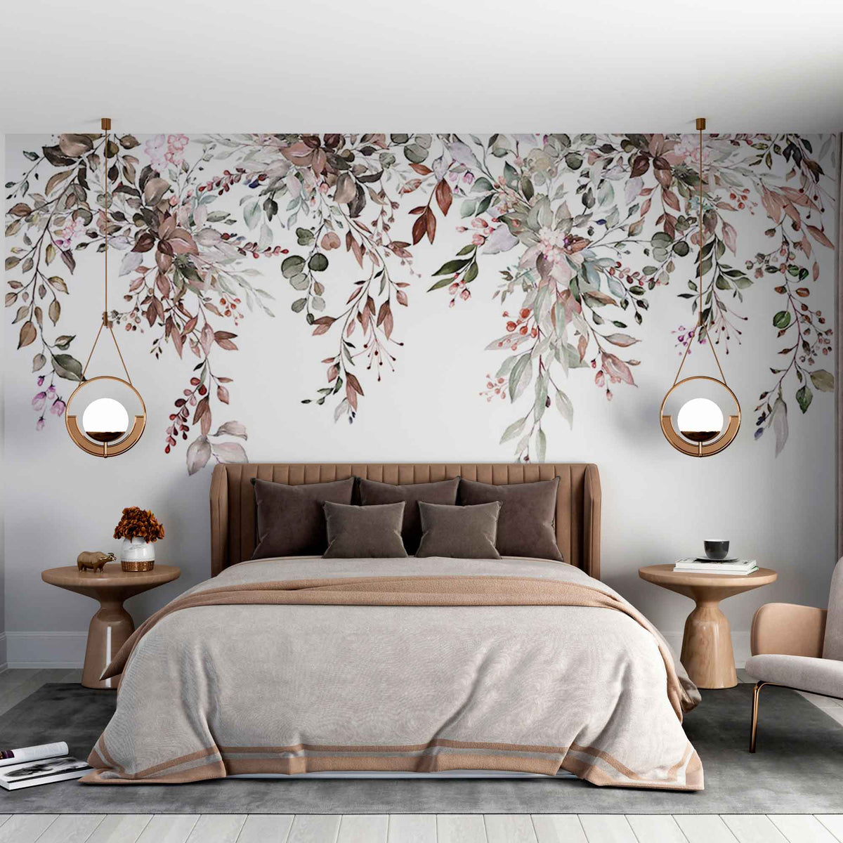 Botanical Wallpaper Floral Seamless Border Plant Motifs Tropical Wall Mural