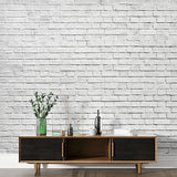 Minimalist White Brick Wall Texture Wall Murals