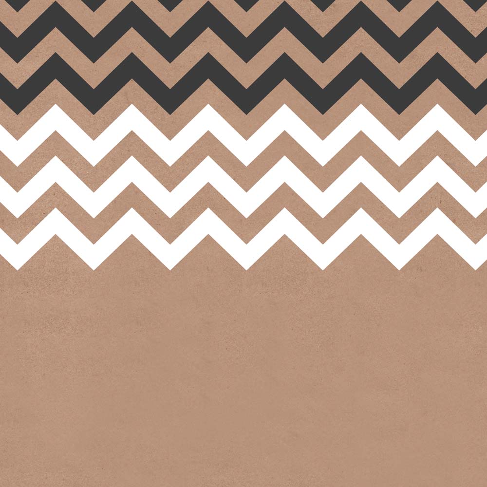 Contemporary Chevron Wall Mural Wallpaper - Brown, Black, and White Zigzag Pattern