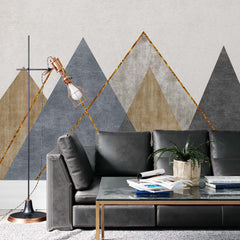 Custom Geometric Mountain Wallpaper Modern Abstract Art Wall Mural Nature Inspired