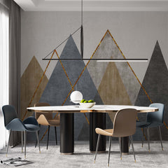 Custom Geometric Mountain Wallpaper Modern Abstract Art Wall Mural Nature Inspired