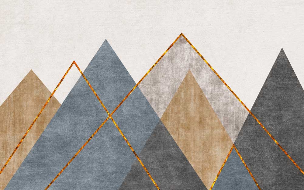 Fototapete Geometrische Berge – Modernes abstraktes Wandbild