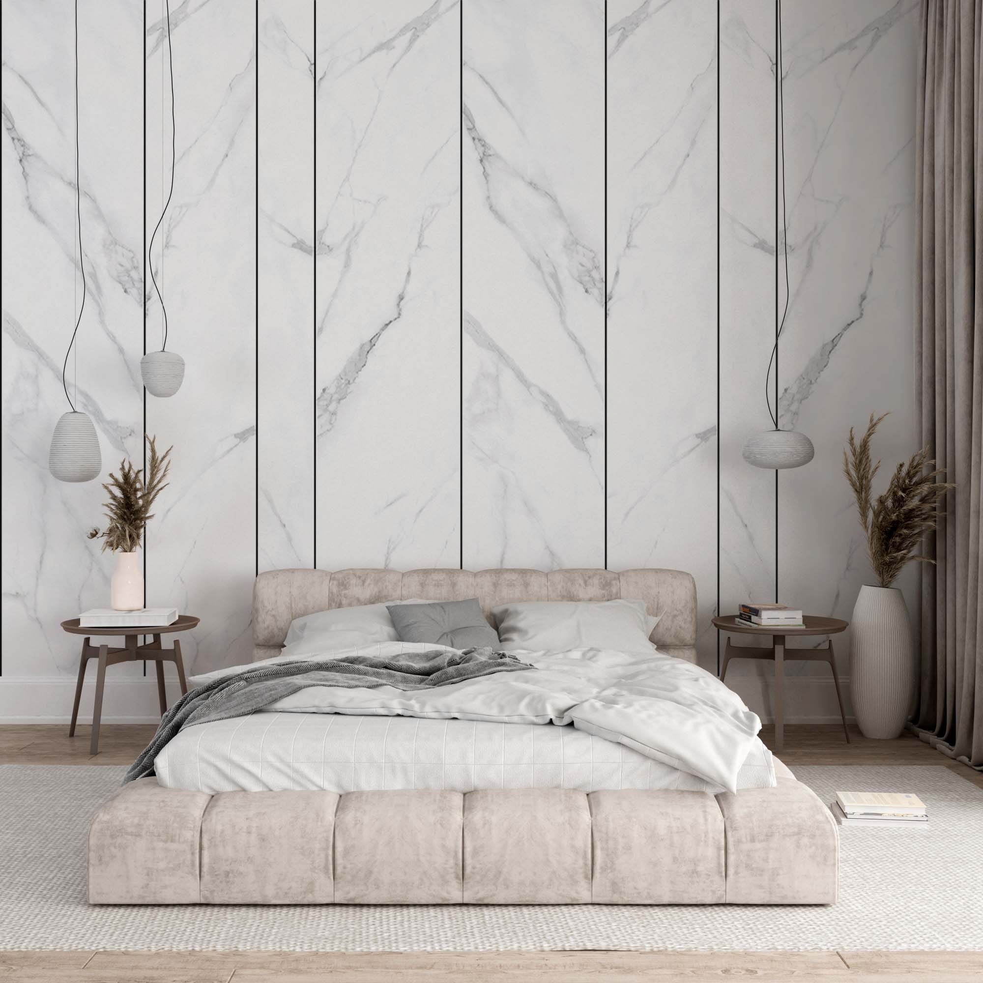 Light Marble Stone Wall Mural Lines Abstract Art Wallpaper