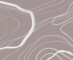 Custom Minimalist White Lines on Mauve Background Abstract Wallpaper