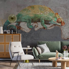Custom Colorful Chameleon Wall Mural Modern Art Animals Wallpaper