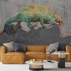 Custom Colorful Chameleon Wall Mural Modern Art Animals Wallpaper
