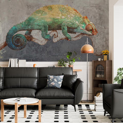 Custom Colorful Chameleon Wall Mural Modern Art Animals Wallpaper