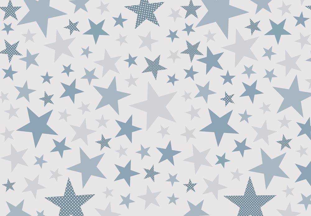 Kids Wall Mural Blue and Grey Stars Wallpaper for Kids