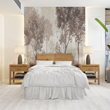 Sepia Forest Scene with Deer Wall Mural Wallpaper