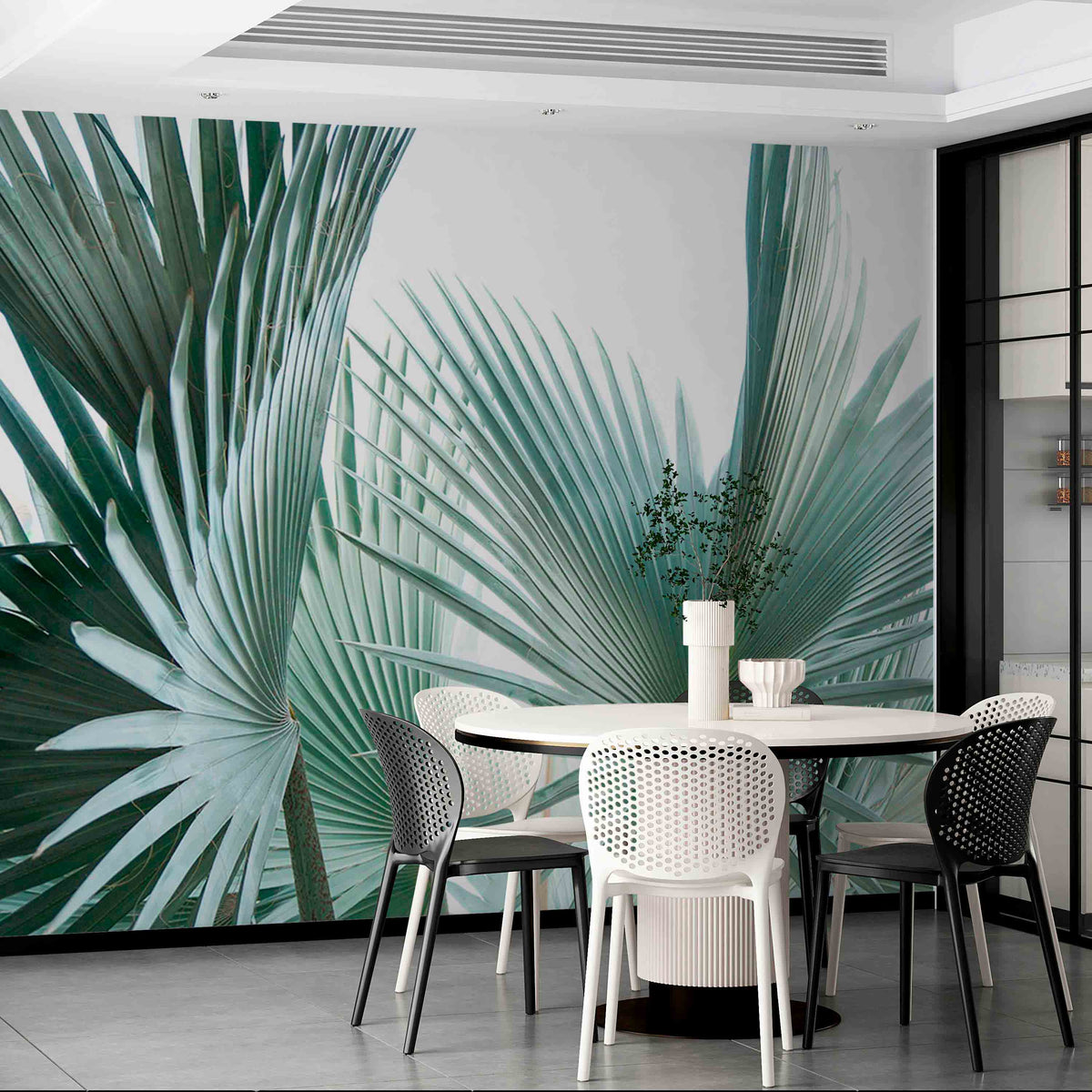 Tropical Wall Mural Pleated Leaf Palm Tree Wallpaper