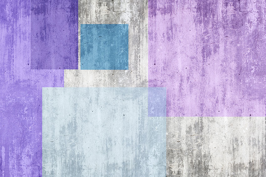 Geometric Abstract Blocks with Pastel Colors and Textured Background Wall Murals