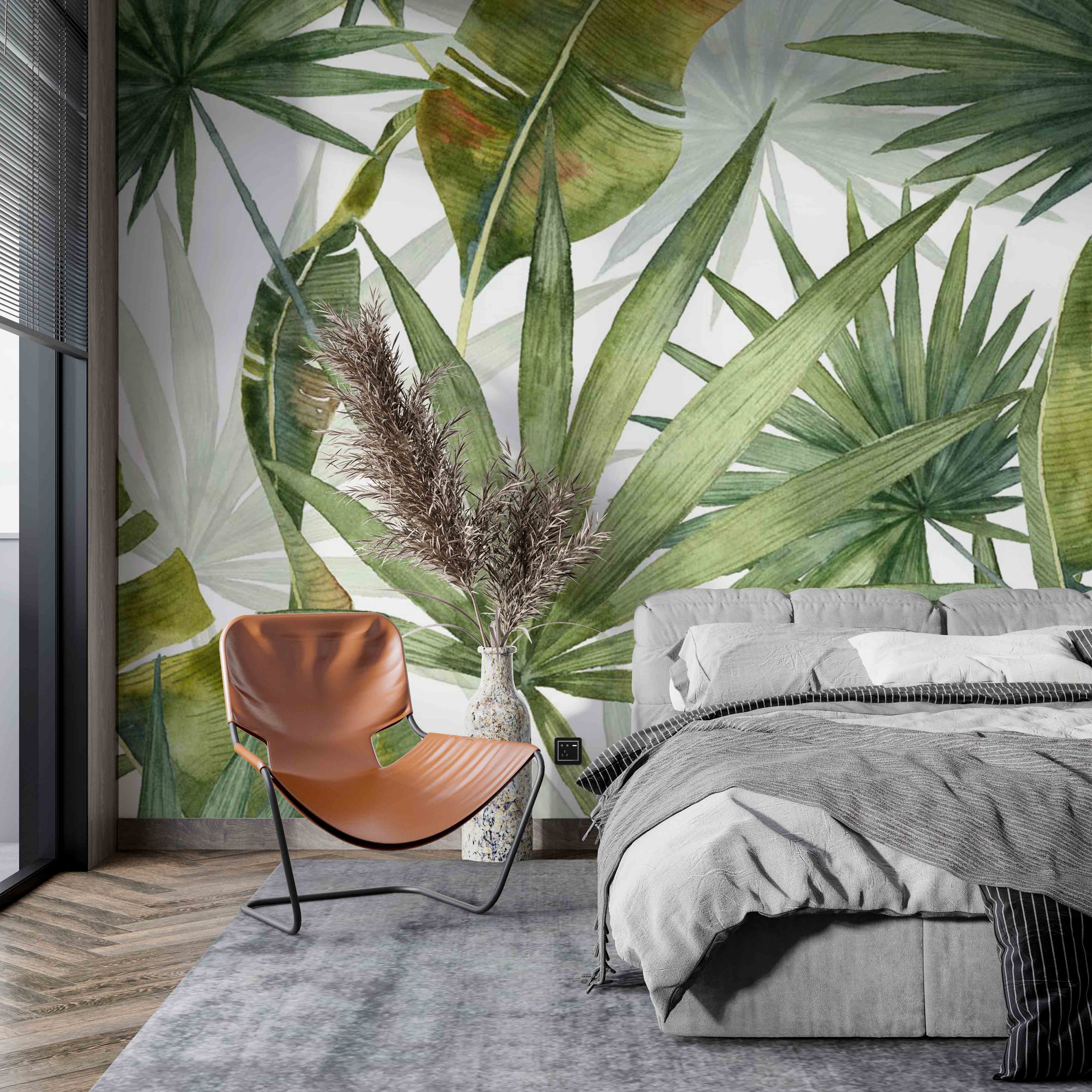 Large Palm Tree Leaf Wall Mural Exotic Heaven Wallpaper