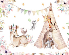 Custom Kids Wall Mural Woodland Animals Nursery Forest Wallpaper