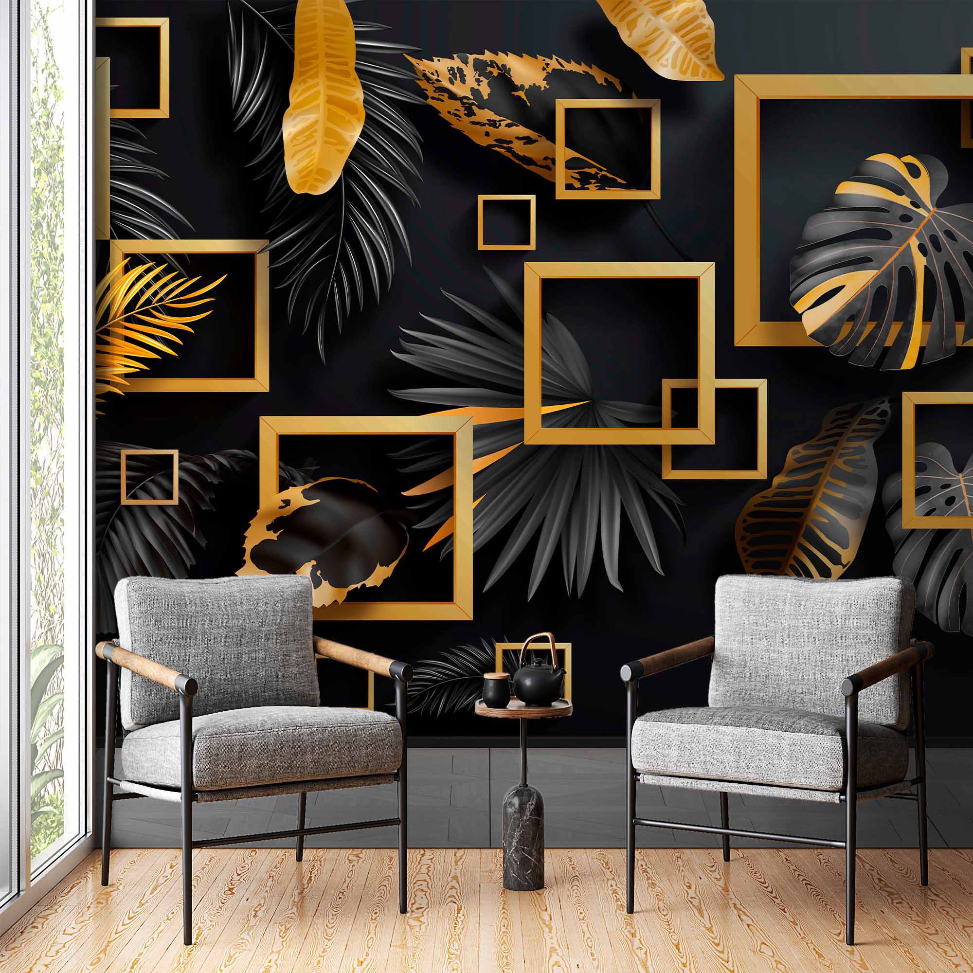 Luxe Tropical Leaves Wallpaper