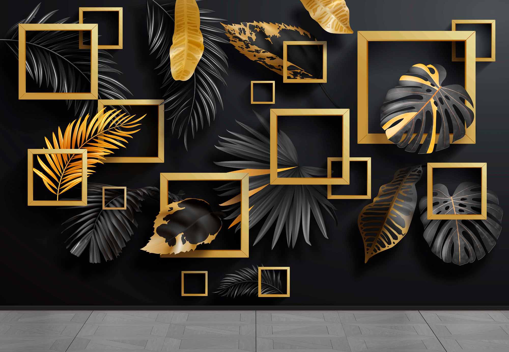 Luxe Tropical Leaves Wallpaper