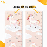 Kids' Growth Chart Peel and Stick Rainbow Unicorn Wall Decals for Bedroom Nursery