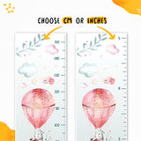 Kids' Growth Chart Peel and Stick Bunny Hot Air Balloon Wall Decals for Nursery