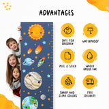 Kids' Growth Chart Peel and Stick Space Animal Solar System Decals