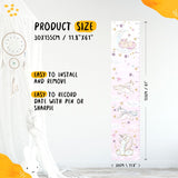 Kids' Growth Chart Peel and Stick Unicorns Rainbows Glittered Stars