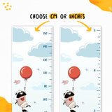 Kids' Growth Chart Peel and Stick Hot Air Balloons Animals Fox Bunny Panda Raccoon