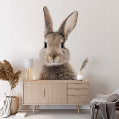 Custom Colorful Rabbit Wall Mural Cute Bunny Wallpaper