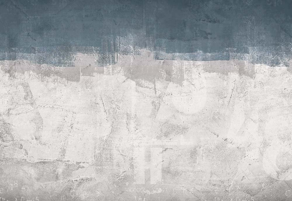 Papier peint béton bleu et gris – Papier peint panoramique texturé dégradé abstrait