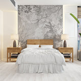 Vintage Grayscale Leaf and Branch Wall Mural Wallpaper