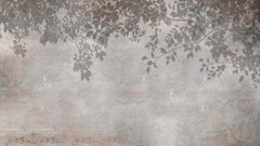 Custom Vintage Shadowed Leaves on Rustic Wall Mural Wallpaper