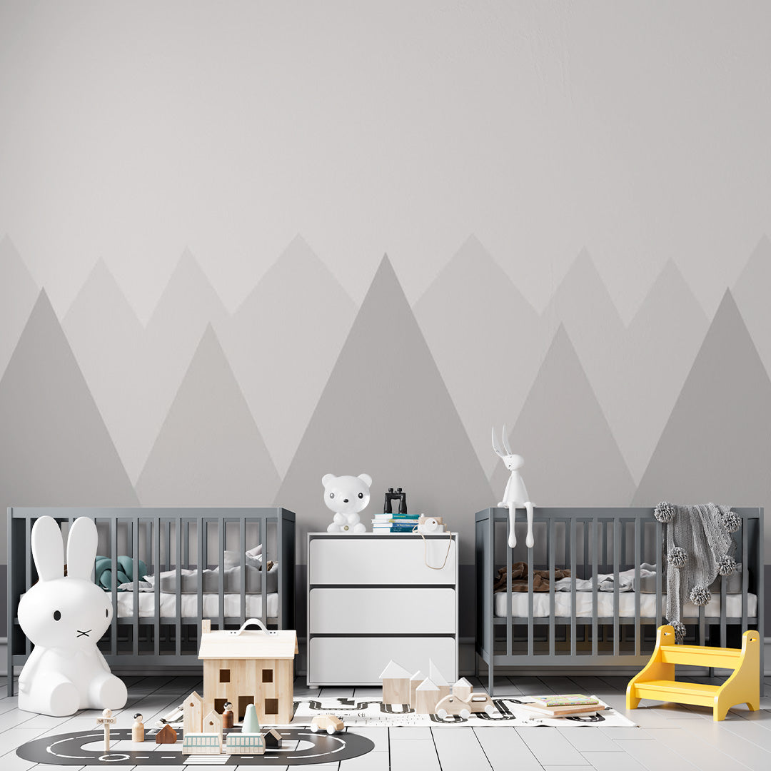 Kids Wall Murals Grey Mountains Wallpaper for Kids