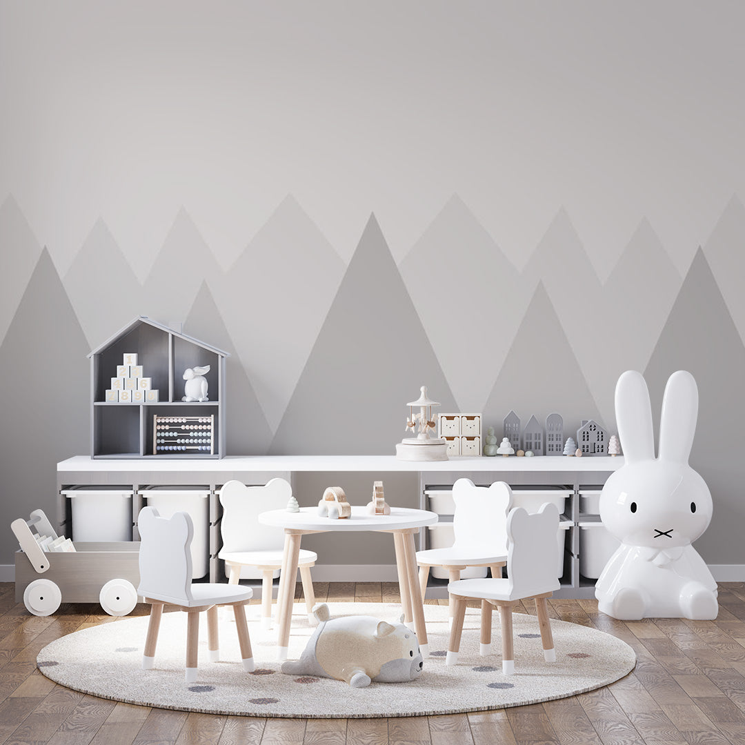 Kids Wall Murals Grey Mountains Wallpaper for Kids