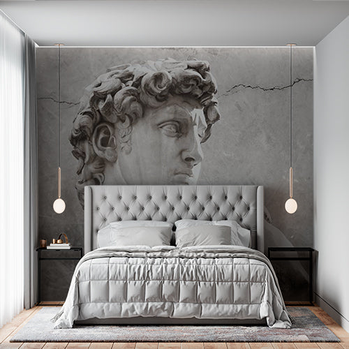 Classic Michelangelo's David Wall Mural Wallpaper - Timeless Marble Sculpture Design