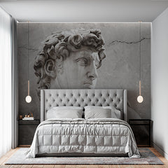 Custom Classic Michelangelo's David Wall Mural Wallpaper - Timeless Marble Sculpture Design