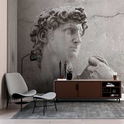 Classic Michelangelo's David Wall Mural Wallpaper - Timeless Marble Sculpture Design