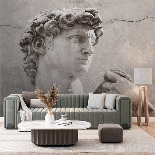 Classic Michelangelo's David Wall Mural Wallpaper - Timeless Marble Sculpture Design