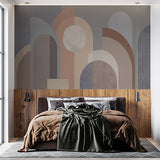 Modern Art Deco Arches Wallpaper in Earth Tones