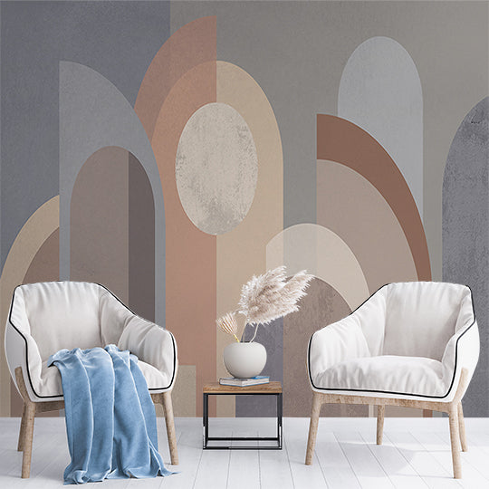 Modern Art Deco Arches Wallpaper in Earth Tones