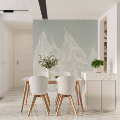 Custom Serene White Lily Leaves Wallpaper