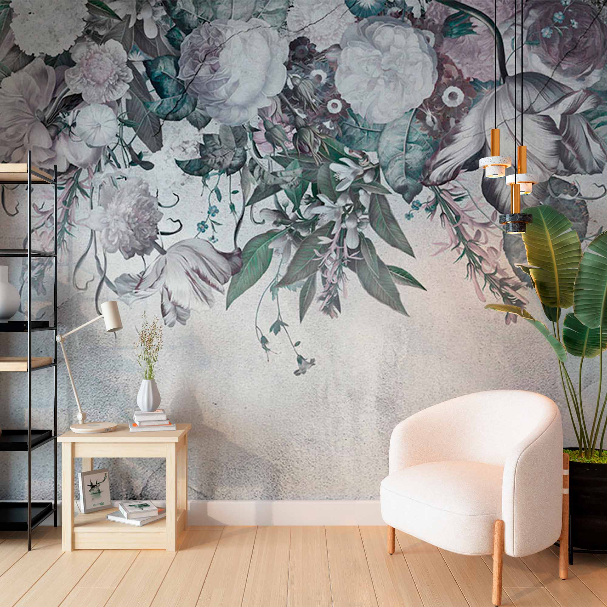 Antique botanical murals