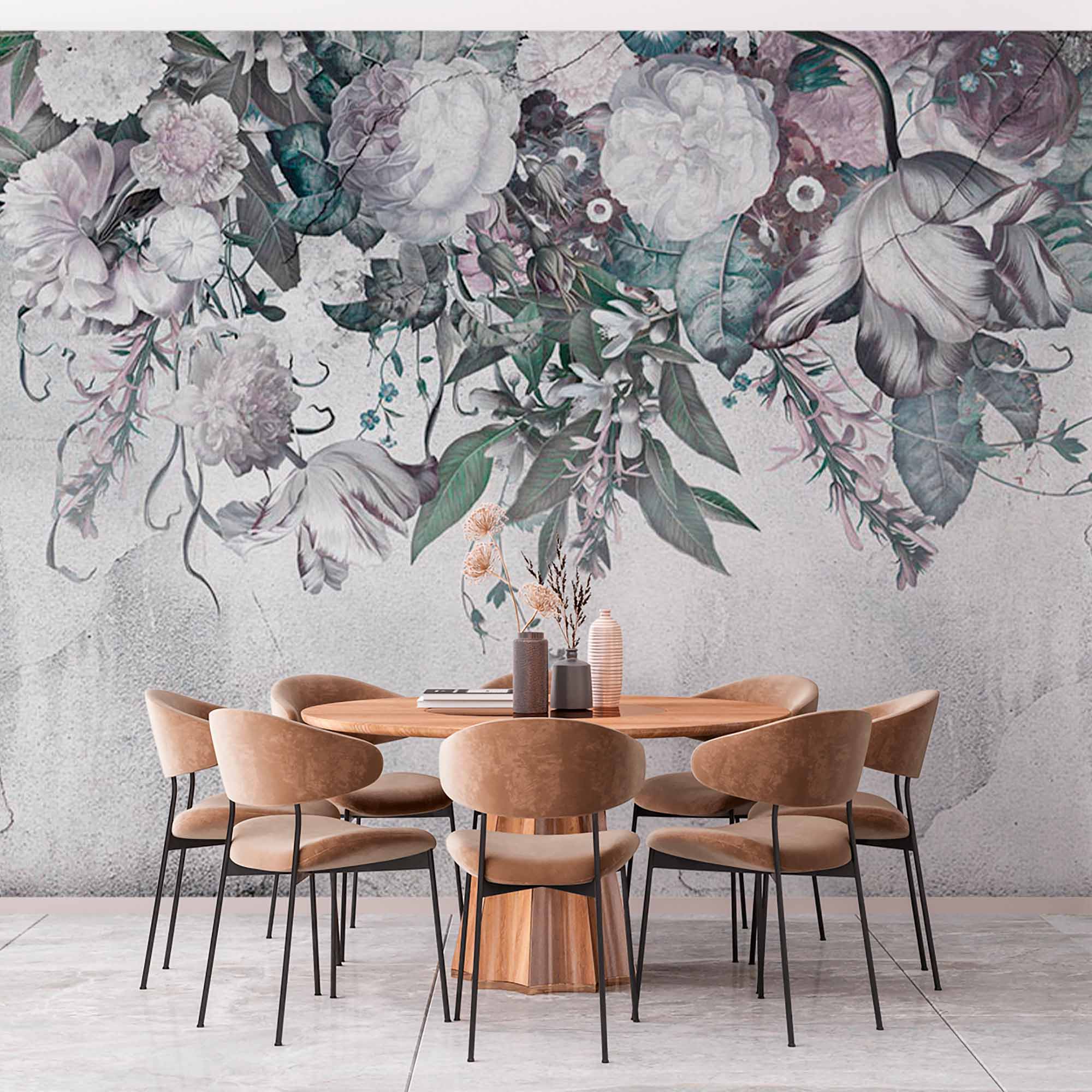 Antique botanical murals