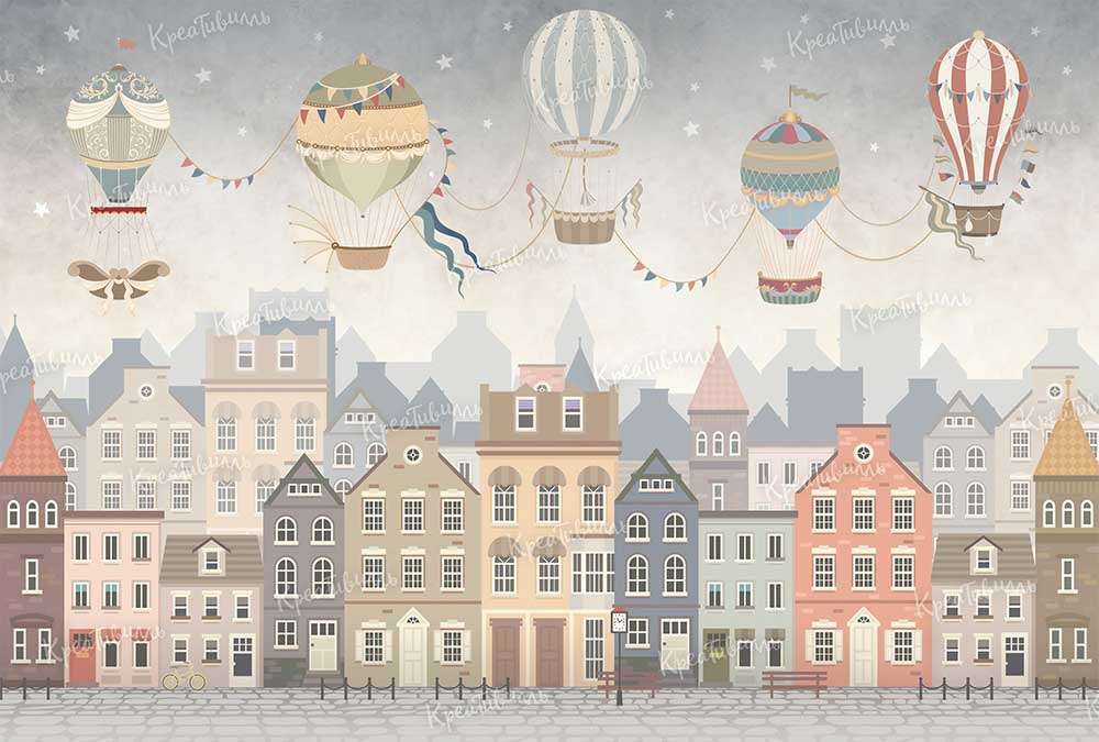 Vintage luchtballonavonturen – behang voor de kinderkamer